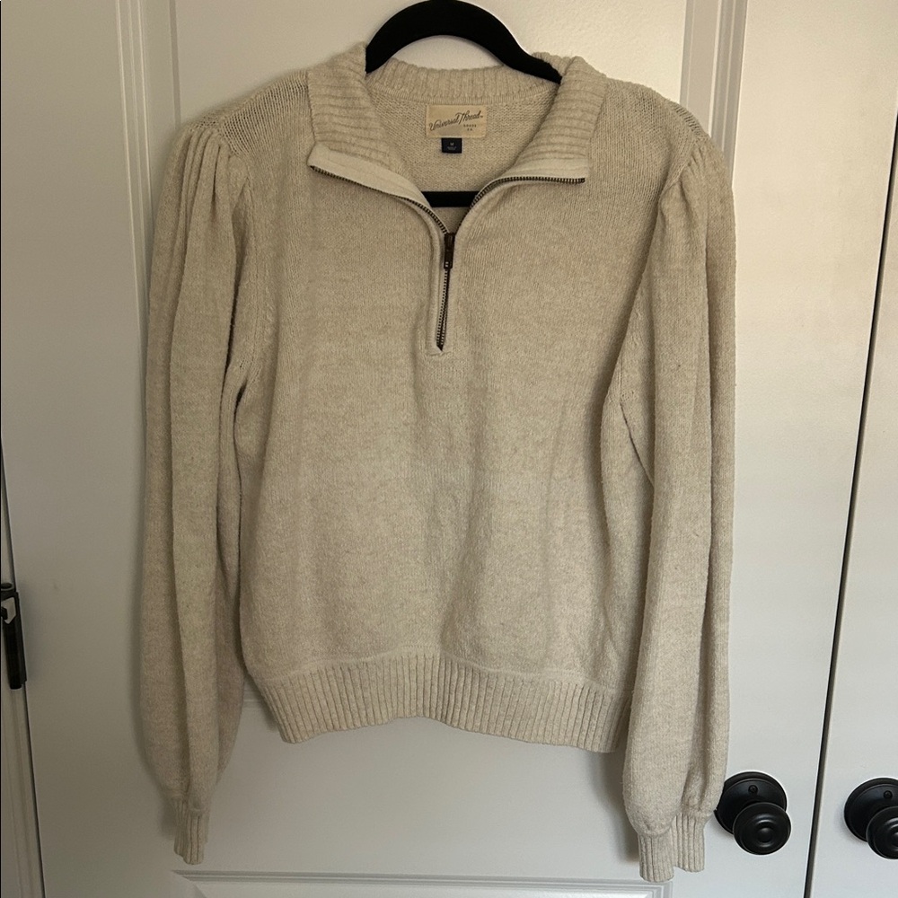 Target Universal Thread Beige Half Zip Sweater